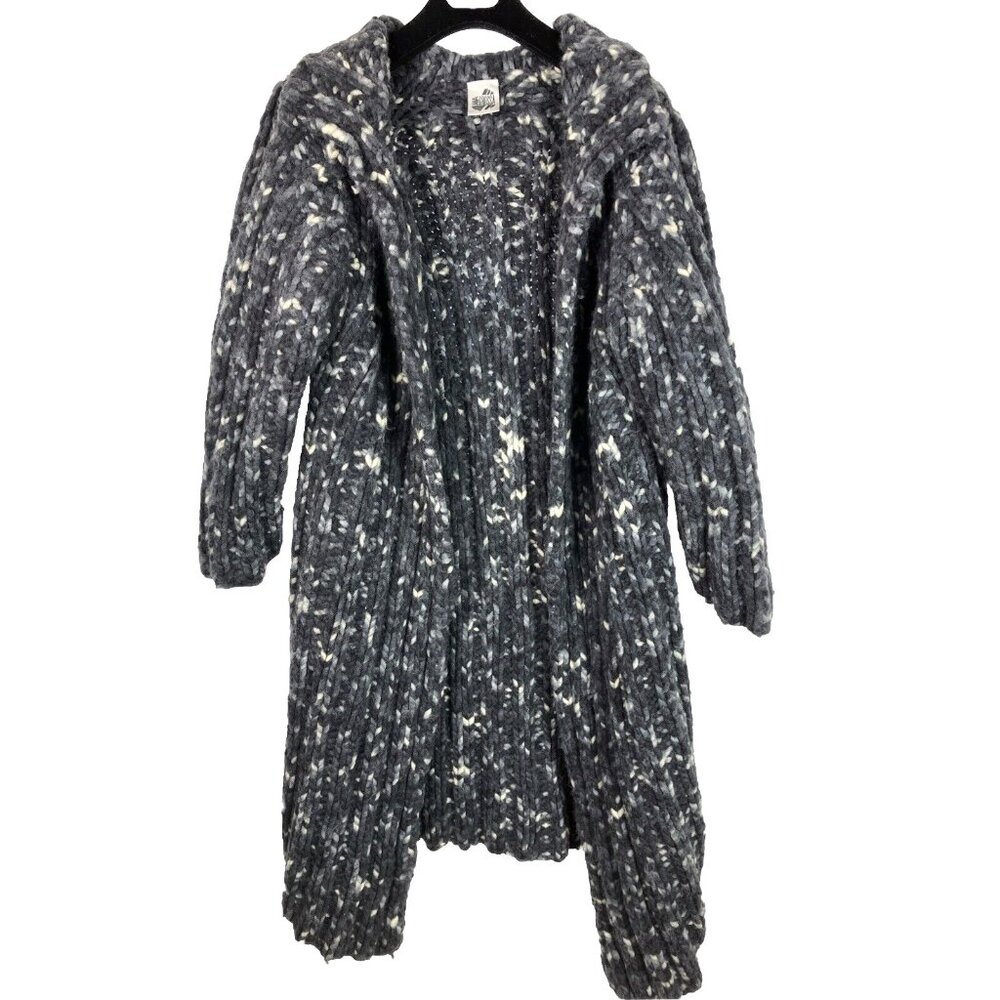 Hand knit Lana Grossa chunky sweater Cardi coat lagenlook duster Yarn